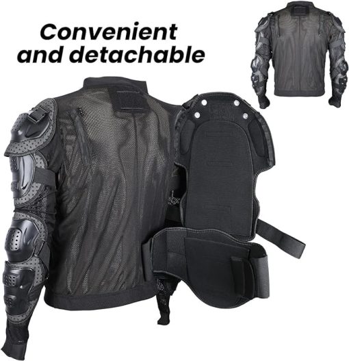 Chaqueta protectora de motocicleta, armadura completa de cuerpo completo, equipo de seguridad protector ATV, chaqueta de proteccion de carreras de motocross para hombres y mujeres para motocicleta todoterreno, ciclismo, esqui, patinaje - Imagen 5
