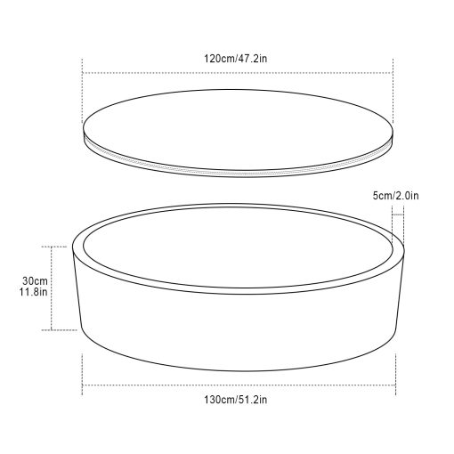 TRENDBOX Gran Piscina de Bolas de Espuma Suave 130 x 30 cm, Piscina Redonda de Esponja Grande NO incluye Bolas, para Interiores, para Ninos Pequenos, Parque Infantil - Azul Claro - Imagen 2