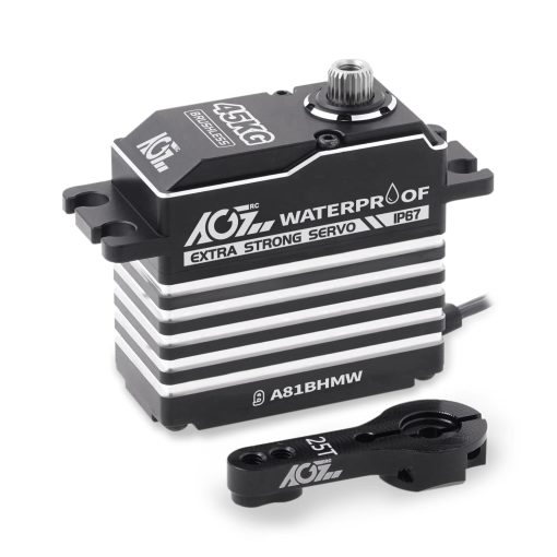 AGFRC 45KG Waterproof RC-Steering-Servo-Motor High-Torque - Full Metal Gear Digital Brushless Servo for 1/8 1/10 RC Car Boat Crawler, Control Angle 180° (A81BHMW)