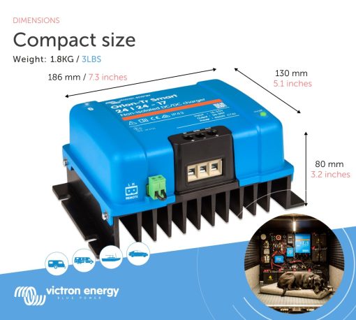 Cargador DC-DC No Aislado Victron Energy Orion-Tr Smart 24/24-Volt 17 amp 400-Watt (Bluetooth) - Imagen 3