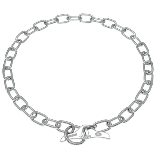 Collar de adiestramiento profesional para perros Herm Sprenger de acero cromado para ahorro de pelaje con eslabones medianos y cierre de palanca, para perros pequenos, medianos y grandes, cadena de correccion deslizable fabricada en Alemania (26 pulgadas (65 cm)) - Imagen 4