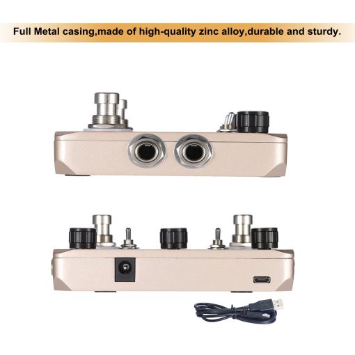 Estacion de Loop Twin Rowin Pedal de Efecto de Guitarra Electrica para Guitarristas Dorado - Imagen 5