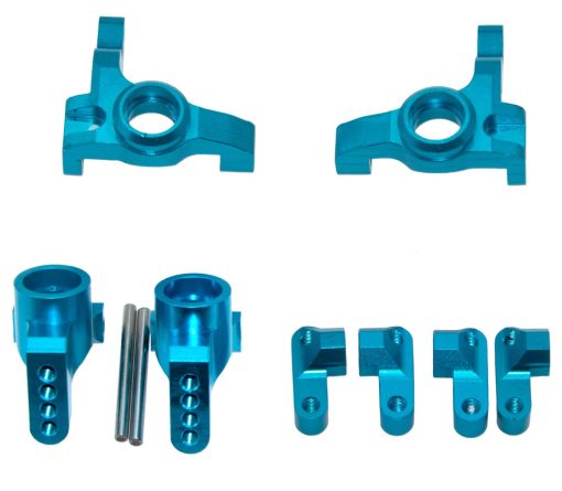 Actualizaciones Compatibles con Tamiya XV01 1/10#XV01-WRCRC Impreza WRX STI 58528 Rc Car Brazo de Suspension Oscilante Soporte de Codigo de Brazo, Copa de Direccion Soporte de Eje Motor Piezas de Aleacion Accesorio(Azul) - Imagen 3