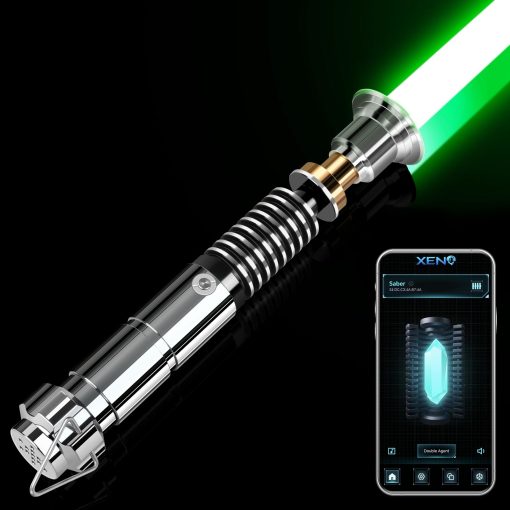 ELESKOCO Smooth Swing Luke V3.0 Lightsaber, Luz de Sable de Luz con Control de APP Cambio Infinito de 16 Colores, Sables de Luz de Combate con Sensor de Movimiento Premium Metal 16 Sonidos Espada de Luz para Adultos y Adolescentes Regalo