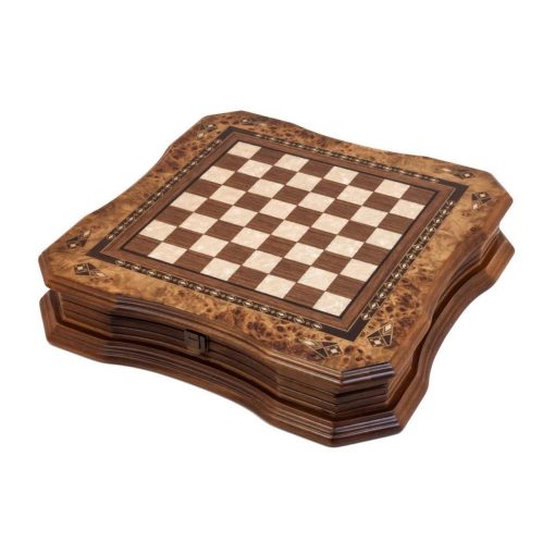 Juego de ajedrez y juegos Muba Ajedrez artesanal de mosaico de 15 pulgadas - Tablero de ajedrez de madera con piezas de ajedrez de metal - Articulo de regalo - Imagen 2