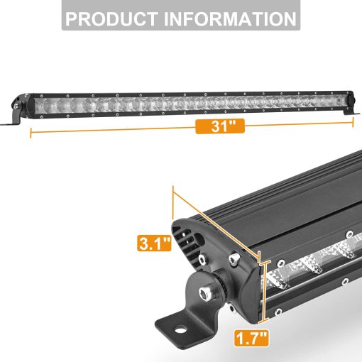 Barra de luz LED WeiSen de 32" 150W con soportes de montaje ocultos para parrilla delantera compatibles con Toyota Tacoma 2016-2023 - Imagen 5