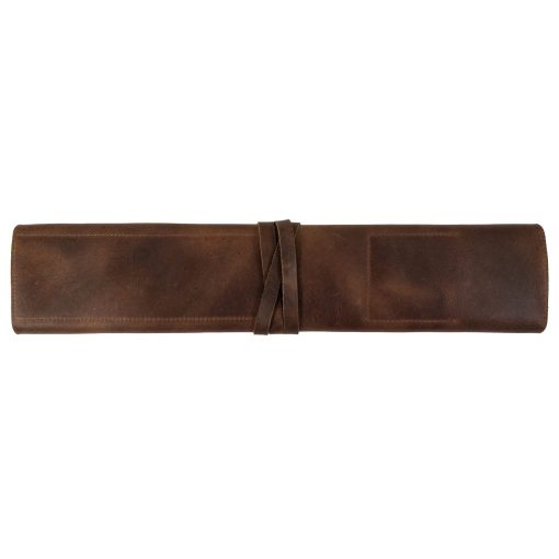Bolso de Cuero de Grano Completo para Baquetas con Espacio para Llave de Bateria - Marron Bourbon - Imagen 4