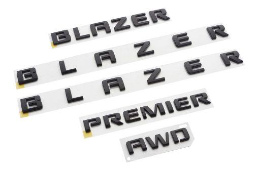 Paquete 5Pc de Emblemas 3D para Blazer Premier AWD 2019-2022 (Negro Brillante)