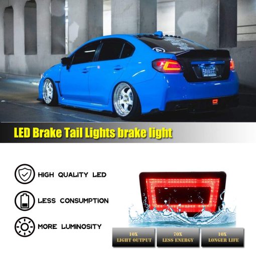 ADIIL 3-In-1 Kit de luz de freno trasero LED para parachoques trasero Parada de luz de marcha atras de luz de marcha atras para 2011 en adelante Subaru Impreza WRX/STi XV Crosstrek (Lente ahumado) - Imagen 6