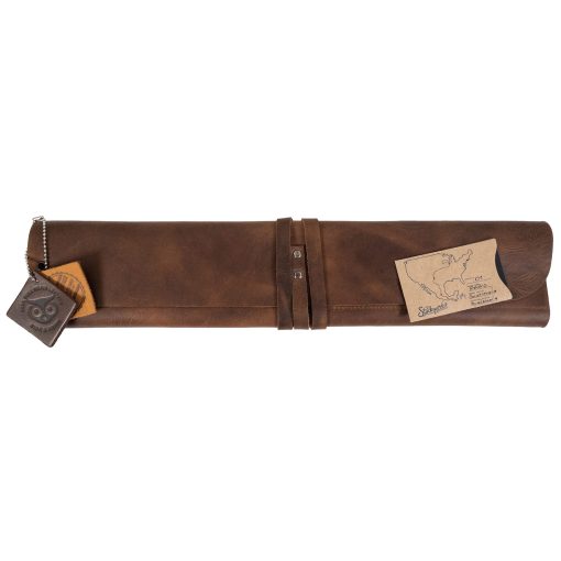 Bolso de Cuero de Grano Completo para Baquetas con Espacio para Llave de Bateria - Marron Bourbon - Imagen 7