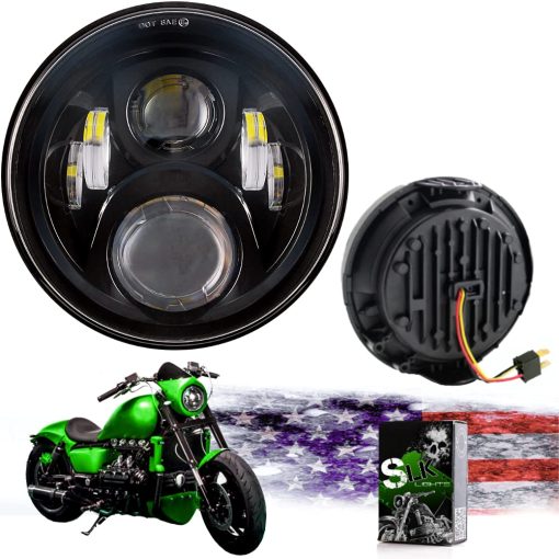 Faros LED Valkyrie BLACK de SLK-Customs - No Requiere Soporte - Plug and Play Daymaker - Compatible con Honda Valkyrie