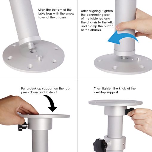 Pata de Mesa Ajustable en Altura Shanrya, Soporte de Mesa RV Esmerilado para Barcos para Balcones para Campista - Imagen 4
