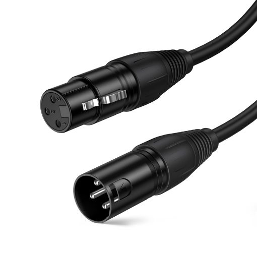 CableCreation XLR Cable [50FT], Cable de microfono XLR Macho a Hembra Balanceado de 3 Pines Compatible con Microfono Shure SM, Behringer, Sistemas de Altavoces, Estacion de Radio y Mas, Negro