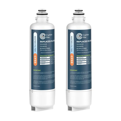 Filtros Crystala BORPLFTR50 de Reemplazo para Filtro de Agua Bosch Ultra Clarity Pro, Compatible 12033030, 11025825, 12028325, BORPLFTR55, WFC100MF, WFS200MF (Paquete de 2)