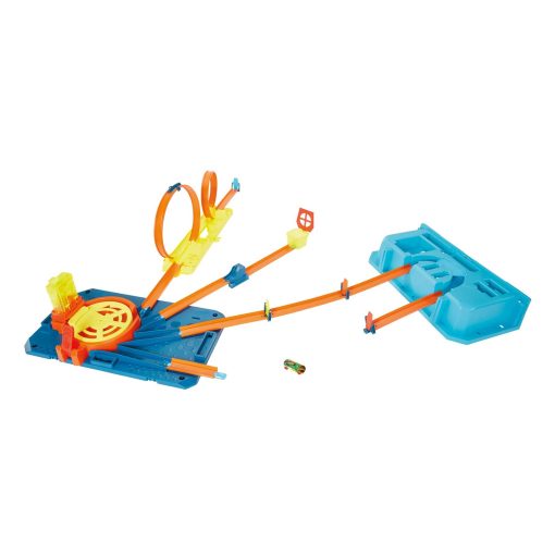 Hot Wheels Juego de Pista de Coches de Juguete, Set de Construccion Ilimitado Track Builder Rapid Launch Builder Box, Kit de Construccion y Acrobacias con Potenciador y Contenedor de Almacenamiento - Imagen 2