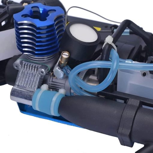 Coche RC Nitro BINGXMF 1/10 dos velocidades Nitro Gas Power Truck para Adultos Profesionales Rapido Drift Coche de Control Remoto Nitrogeno Drive 4WD 80KM/H Chasis de Metal Gas Off Road Truck de Curso Corto (Negro) - Imagen 7