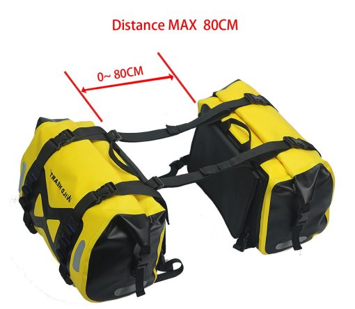 Bolsa Impermeable WILD HEART para Motocicleta, Alforja de 50L, Bolsa de Tanque, Bolsa Lateral para Motor (Amarillo) - Imagen 7