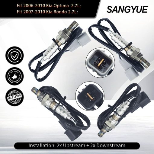 Sensor de oxigeno Sangyue para Kia Optima 2006-2010 Rondo 2007-2010 Hyundai Santa Fe 2007-2009 2.7L Arriba + Abajo 4 piezas - Imagen 2