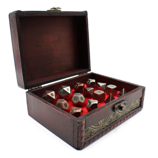 Sets de Dados de Metal para Juegos de Mesa de Rol con Cofre de Almacenamiento