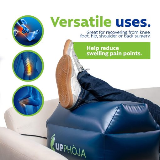 Almohada Inflable Remota de Elevacion de Piernas - Para Piernas, Rodillas, Brazos y Tobillos en Recuperacion - Mejora la Circulacion y Alivia la Hinchazon, Ciatica, Dolor de Espalda y Dolor Postoperatorio - Finalmente, Algo Diferente - Imagen 2