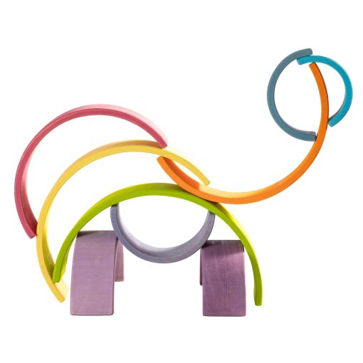 MERRYHEART Juguete de Arco Iris de Madera Apilable, 12 Piezas de Arco Iris de Madera, Juguete de Apilamiento de Arco Iris Extra Grande, Bloques de Construccion de Rompecabezas de Anidacion Juguetes Educativos para Ninos Pequenos - Imagen 3