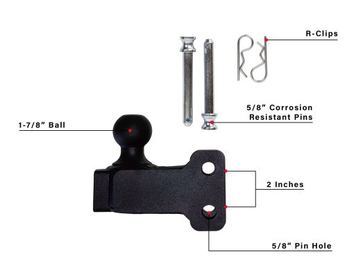 Enganches BulletProof Montura de Bola Individual 1-7/8" - Imagen 2