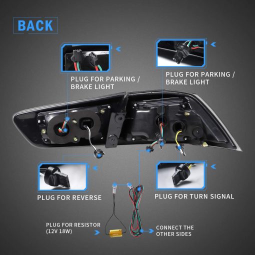 Juego de luces traseras LED VLAND Compatible con Mitsubishi Lancer & EVO X 2008-2020 (No Compatible con Sportbacks/fortis/io) con Señal de Giro Secuencial ambar, Ensamblaje de lampara trasera de LED completo Humo/Tinte - Imagen 4