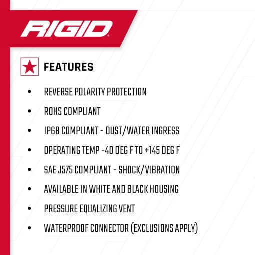 RIGID INDUSTRIES - D SS PRO Luz Puntual, Carcasa Negra, Luces LED para Todo Terreno de Lado, Vida Util de 50,000 Horas, Revestimiento Resistente a los Rayos UV, Facil de Instalar, Accesorios para Todo Terreno (Par, Negro, 262213) - Imagen 4