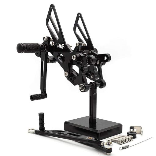 PROCNC Front Rearsets Reposapies Motocicleta Reposapies Juego de Reposapies Ajustables Enteros Conjunto de Frenos y Pedales de Cambio en Negro para Yamaha YZF R6 R6S 2006-2020 - Imagen 2