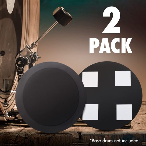 [Paquete de 2] Parches de silenciador de bombo IMPRESA para bateria silenciosa - Parche de silenciador para practica de bateria silenciosa - Practica en paz con amortiguadores de bateria - Parche de practica de bombo para atenuacion de bateria - Pack de parches de bateria - Imagen 5