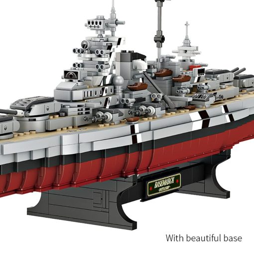 Set de bloques de construccion del acorazado militar aleman Bismarck GODIYTOPPY, conjunto de ladrillos coleccionables del crucero de la Segunda Guerra Mundial, juguete de construccion MOC para adultos (2081 piezas) - Imagen 6