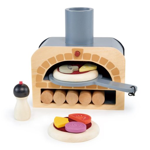 Tender Leaf Toys - ?Hazme una Pizza! - Horno de Juguete para Pizza, Set de Comida de Madera de 18 Piezas - Desarrolla Habilidades Sociales, Creativas e Imaginativas, Genero-Neutral para Ninos y Ninas - Edad 3+ - Imagen 2
