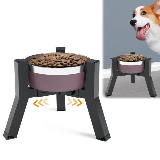 SHAINFUN Elevador de Comederos para Perros, Soporte de Comedero Elevado Ajustable para Tazones de 5.2-7.8" de Ancho, Comederos de Comida y Agua para Perros Medianos Pequenos, 7.8in de Altura (Tazon No Incluido)