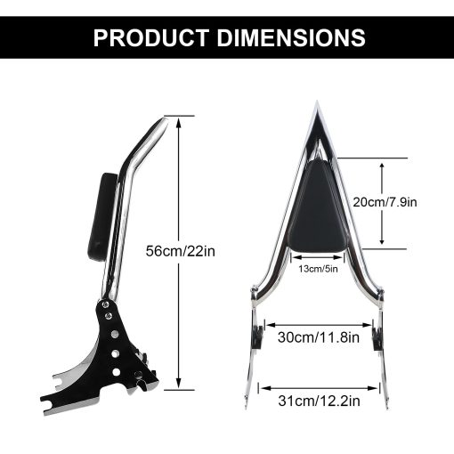 Espaldar de motocicleta con respaldo trasero desmontable y parrilla de equipaje para Harley 883 Sportster 2004-2022 - Imagen 4