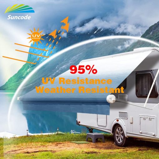 Toldo de Repuesto para Toldo de RV Suncode a Prueba de Agua Universal Canopy para Carpa, Remolque, y Autocaravana Repuesto de Toldo de RV de Vinilo de Grado Premium 17' (Tela 16'2") Azul Degradado - Imagen 2