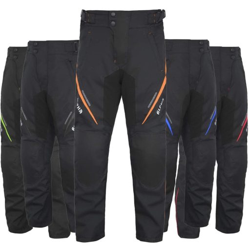 Pantalones de Moto para Todas las Temporadas para Hombre Motocross Offroad Overpants Touring Aventura Dual Enduro Impermeables con Armadura CE (NARANJA, Cintura 42"-44" Entrepierna 34")