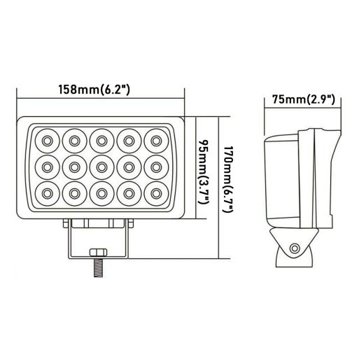 Faros de trabajo LED rectangular super brillantes para off-road de 4x6 pulgadas, faro delantero y antiniebla, haz de inundacion para camiones y tractores, 6000K blanco frio, 12V/24V DC, Conector H4, Resistente a la corrosion y vibraciones, Paquete de 2 - Imagen 2
