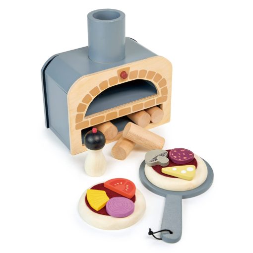 Tender Leaf Toys - ?Hazme una Pizza! - Horno de Juguete para Pizza, Set de Comida de Madera de 18 Piezas - Desarrolla Habilidades Sociales, Creativas e Imaginativas, Genero-Neutral para Ninos y Ninas - Edad 3+ - Imagen 3