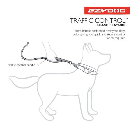 Correa de Entrenamiento para Perros EzyDog Soft Trainer con Mango de Control de Trafico - Costuras Reflectantes para Seguridad Nocturna y Resistencia y Comodidad Superior para Entrenar Perros Grandes a Medianos (1.80 m, Denim) - Imagen 3