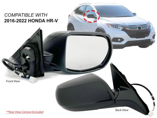 Espejo retrovisor exterior de repuesto Power sin calefaccion con tapa a juego para pintar 2016-2022 HR-V HRV Lado del pasajero 76208T7W305 HO1321285 - Imagen 2