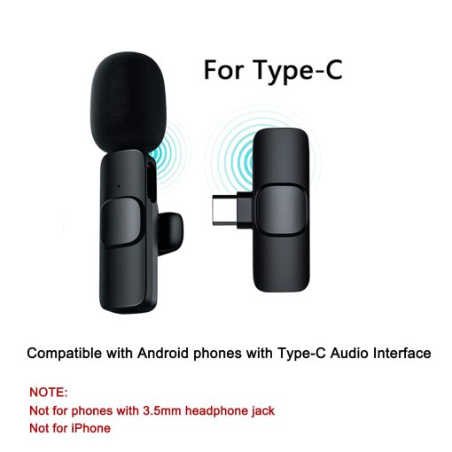 Microfono Inalambrico de Solapa AKARMOVO para Telefonos Android con Conector Tipo C, Microfono de Pinza con 2 Microfonos para Puerto USB-C, Reduccion de Ruido de Sincronizacion Automatica para Grabacion de Video, Entrevistas, Vlogs - Imagen 2