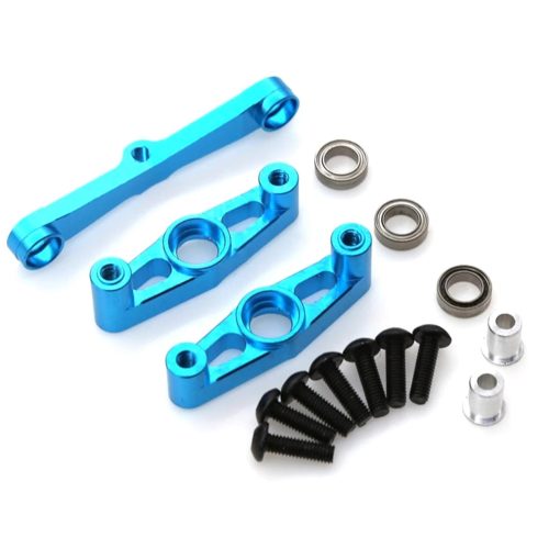 Kit de actualizacion completo Chanmoo RC TT-02 en aluminio Eje de transmision Varilla oscilante Copa de direccion CVD Parachoques Base del motor Brazos de suspension Para Tamiya TT02 Parte de actualizacion 1/10 Coche de Rally en Carretera de Carreras (Azul 11PCS) - Imagen 3