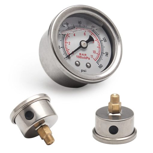 Kit de regulador de presion de combustible EFI WENJTP con medidor de presion de 0-100psi AN6-6AN, ajustable de aluminio, conexiones universales para manguera de combustible en negro y rojo HTRACING - Imagen 7