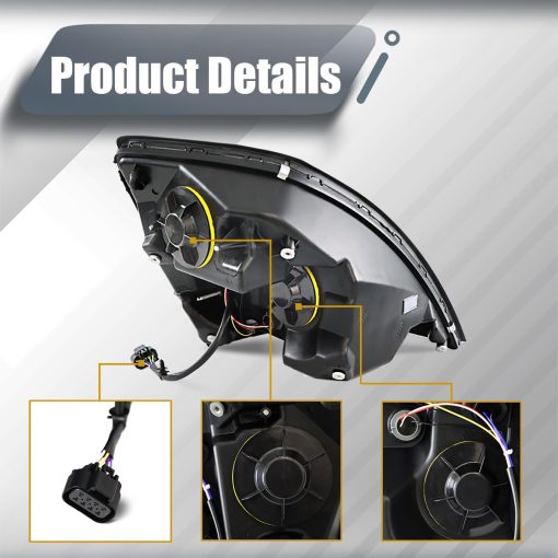 Faros Negros para Volvo Compatible con VNL 2004-2014 Lado Derecho - Imagen 3
