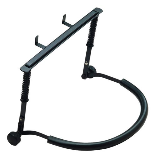 Sujeta armonicas K&M Konig & Meyer 16415.000.55 | Estandar de la industria | Soporte de cuello para arpa manos libres | Resistente marco ajustable | Grado profesional para todos los musicos | Hecho en Alemania | Negro