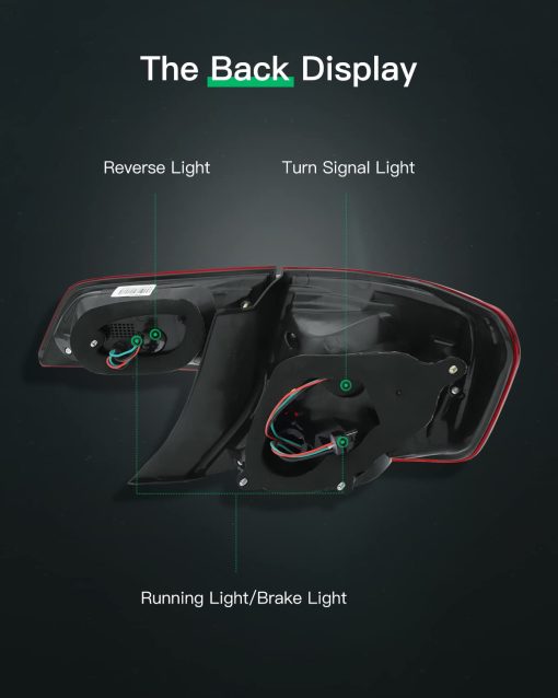 Conjunto de Faro Trasero de Repuesto LSAILON para 2012-2014 para Toyota Camry Carcasa Negra Lente Roja - Imagen 3