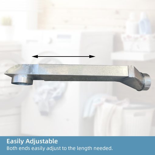 OCZWV UD48S 4" Tubo de ventilacion de secadora en aluminio con salida recta de 90 grados y entrada recta para Dundas Jafine 28in A 45 in.Tubo de ventilacion de secadora de aluminio ajustable para ahorrar espacio con salida recta - Imagen 7