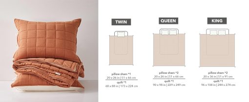 Edredones Queen Size Quemados Naranja de softpage - Juego de Edredon Queen Size de 3 Piezas con Cubrecamas a Rayas en Crema y 2 Fundas para Almohadas - Ropa de Cama - Imagen 4