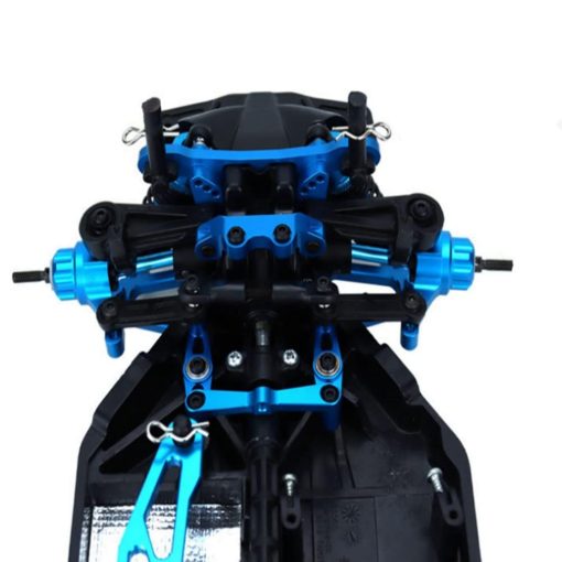 Kit de actualizacion completo Chanmoo RC TT-02 en aluminio Eje de transmision Varilla oscilante Copa de direccion CVD Parachoques Base del motor Brazos de suspension Para Tamiya TT02 Parte de actualizacion 1/10 Coche de Rally en Carretera de Carreras (Azul 11PCS) - Imagen 7