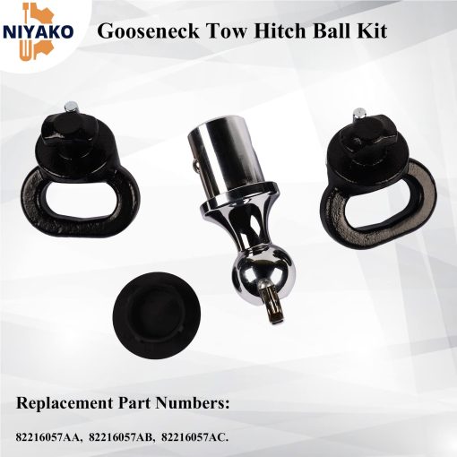 Kit de bola de remolque Gooseneck Niyako, bola de 2-5/16 pulgadas, capacidad de carga de 38,000 lbs, pieza de repuesto #60618, compatible con Ram 2500 3500 2013-2023 - Imagen 3